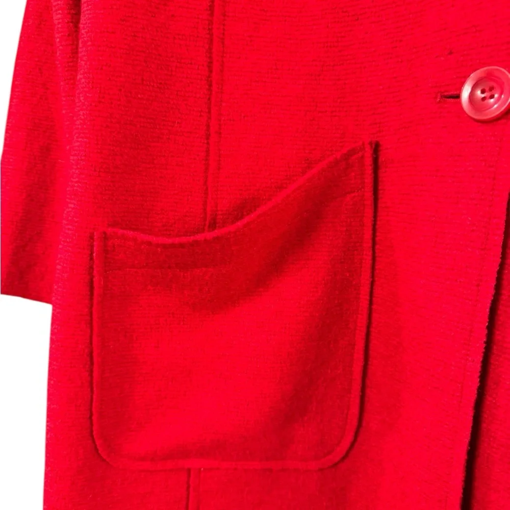 Chico's Red‎ Trench Coat Classic Button-Front Design-size 3 - Picture 5 of 5